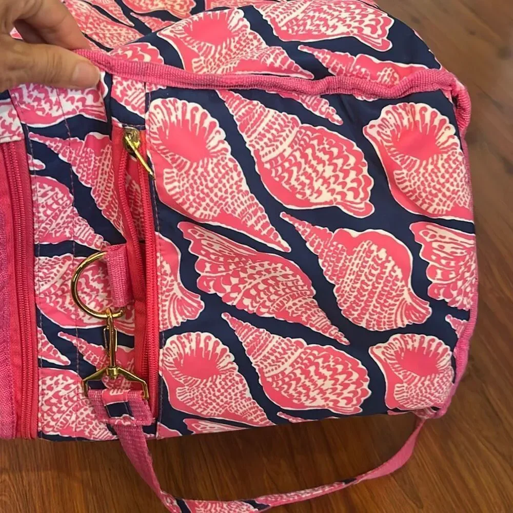 Lily Pulitzer xl shell pink navy cooler insulated tote bag beach summer